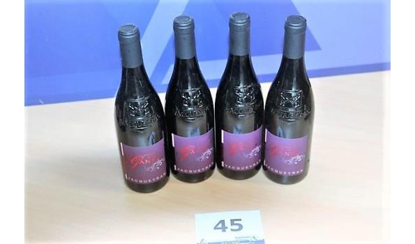 4 flessen à 75cl rode wijn DOMAINE DE LA GANSE - VACQUEYRAS, 2019